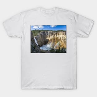 Wyoming State Outline (Lower Yellowstone Falls) T-Shirt